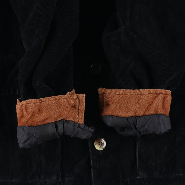 Vintage padded corduroy jacket, men's size S unclear black type Vintage Second Hand