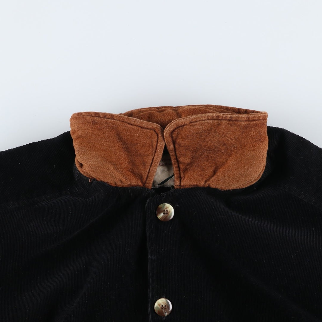 Vintage padded corduroy jacket, men's size S unclear black type Vintage Second Hand