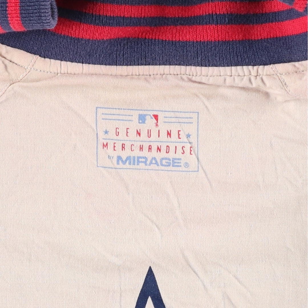 90'S MIRAGE MLB Cleveland Indians Stripe Pattern Reversible Cotton Stadium Jacket, Men's Size XXL Lamy navy blue type Vintage Second Hand