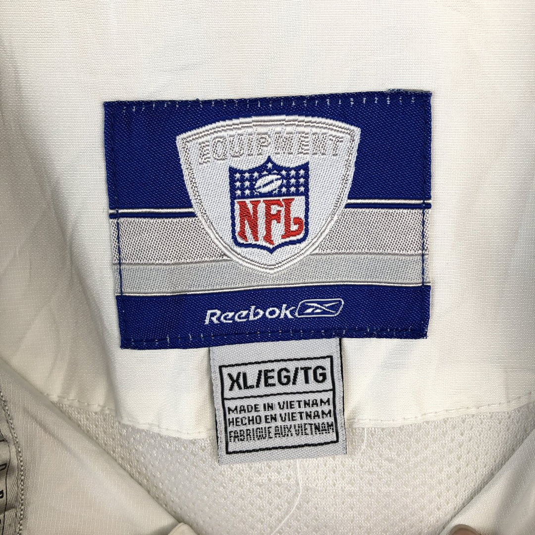 Reebok NFL LAS VEGAS RAIDERS Half-Zip Warm-Up Pullover, Men's XL polyester white type Vintage Second Hand