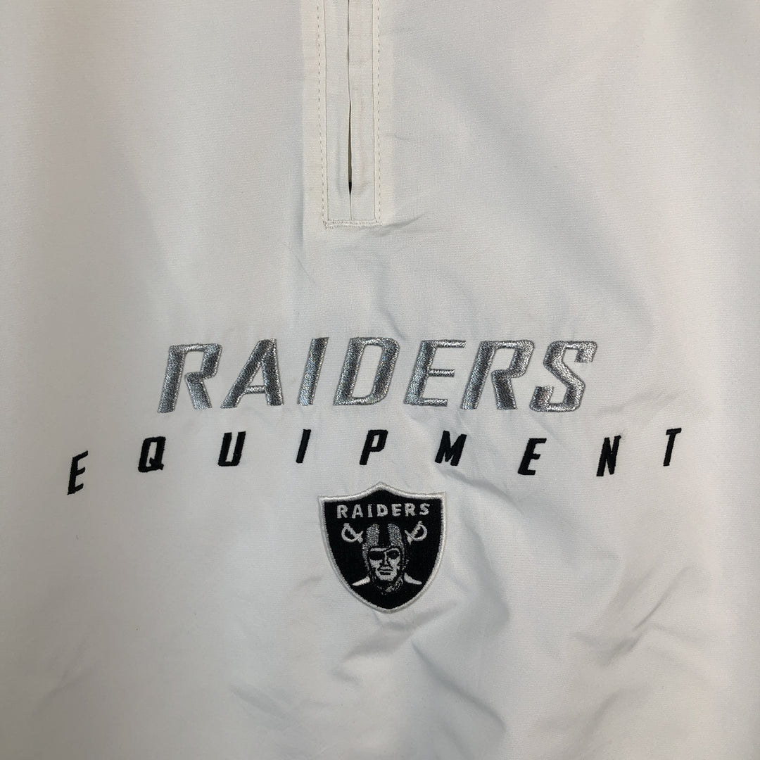 Reebok NFL LAS VEGAS RAIDERS Half-Zip Warm-Up Pullover, Men's XL polyester white type Vintage Second Hand
