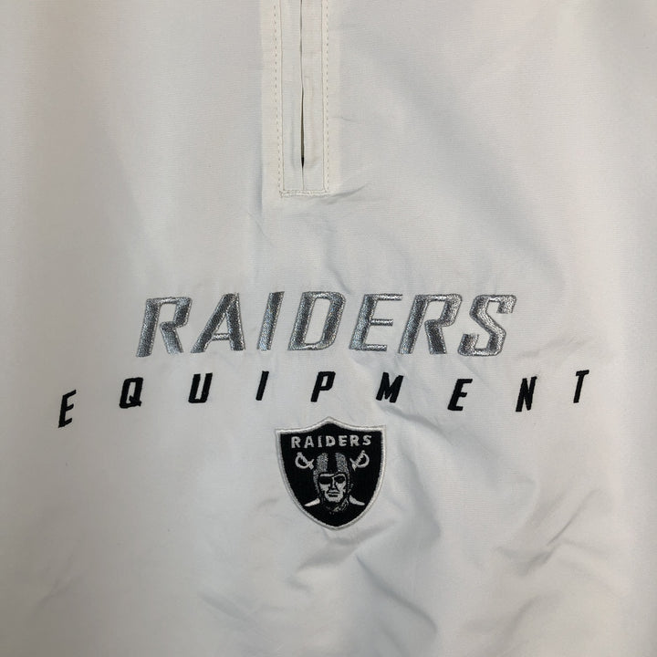 Reebok NFL LAS VEGAS RAIDERS Half-Zip Warm-Up Pullover, Men's XL polyester white type Vintage Second Hand