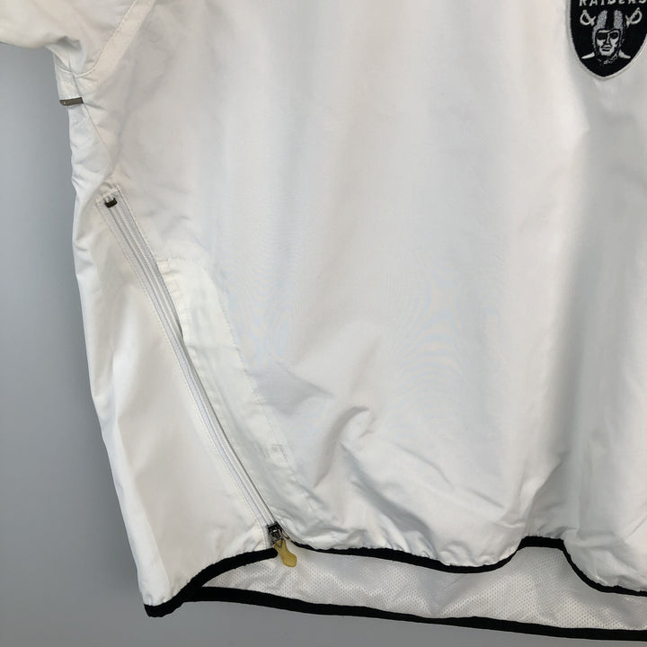 Reebok NFL LAS VEGAS RAIDERS Half-Zip Warm-Up Pullover, Men's XL polyester white type Vintage Second Hand