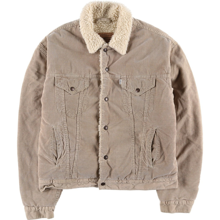 90'S Levi's 71500 Trucker Jacket, Corduroy and Fleece Jacket, Men's Size XL, Vintage cotton Beige type Vintage Second Hand
