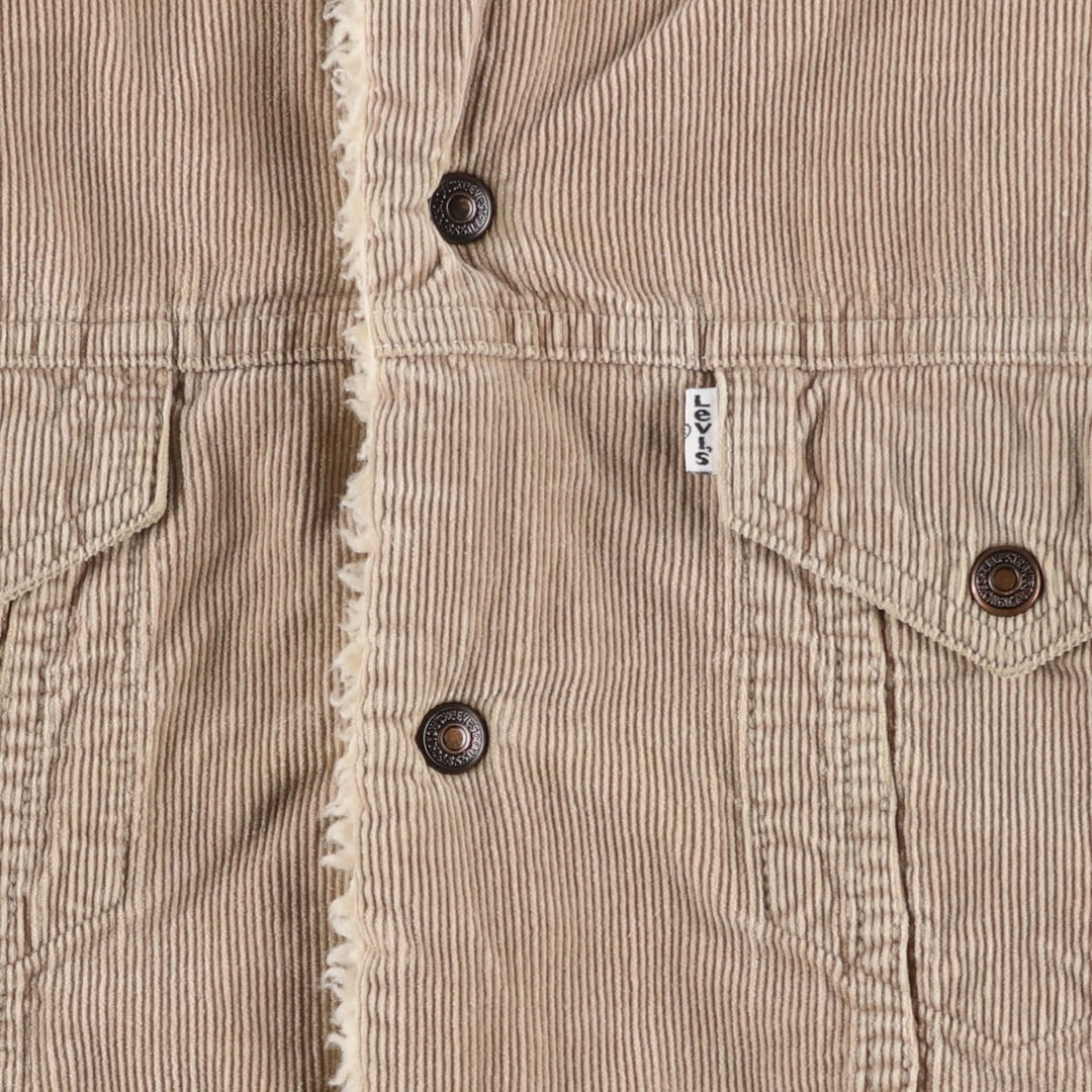 90'S Levi's 71500 Trucker Jacket, Corduroy and Fleece Jacket, Men's Size XL, Vintage cotton Beige type Vintage Second Hand