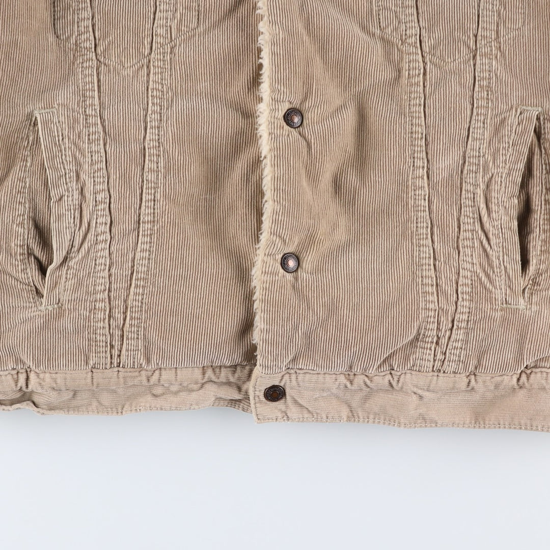 90'S Levi's 71500 Trucker Jacket, Corduroy and Fleece Jacket, Men's Size XL, Vintage cotton Beige type Vintage Second Hand