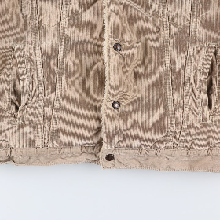 90'S Levi's 71500 Trucker Jacket, Corduroy and Fleece Jacket, Men's Size XL, Vintage cotton Beige type Vintage Second Hand