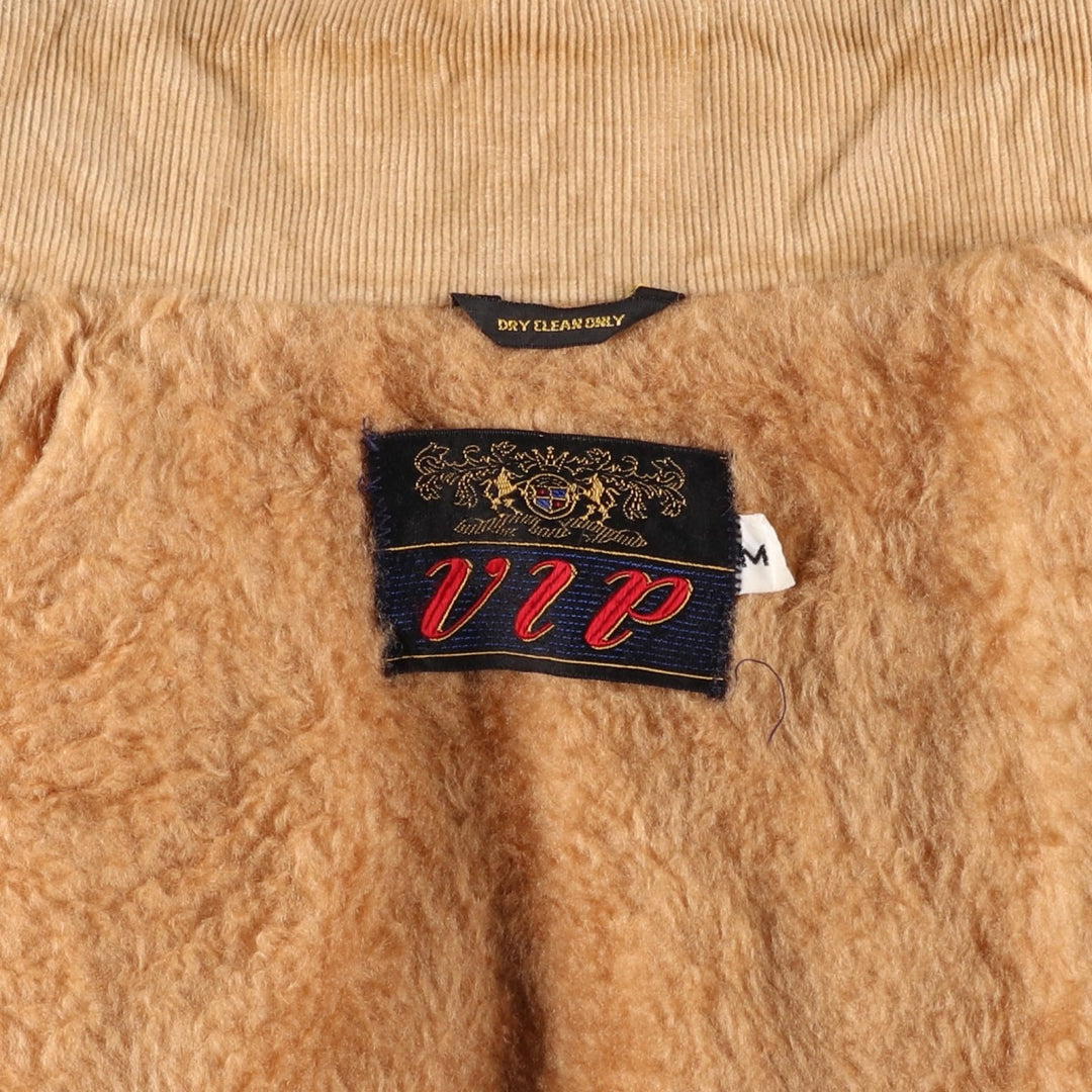 70'S VIP Corduroy Boa Jacket, Men's Size Medium, Vintage unclear Beige type Vintage Second Hand