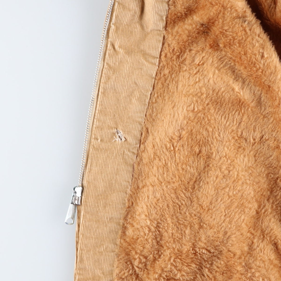 70'S VIP Corduroy Boa Jacket, Men's Size Medium, Vintage unclear Beige type Vintage Second Hand
