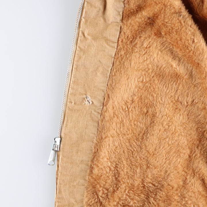 70'S VIP Corduroy Boa Jacket, Men's Size Medium, Vintage unclear Beige type Vintage Second Hand