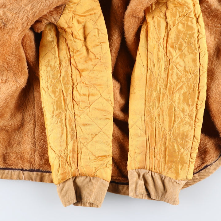 70'S VIP Corduroy Boa Jacket, Men's Size Medium, Vintage unclear Beige type Vintage Second Hand