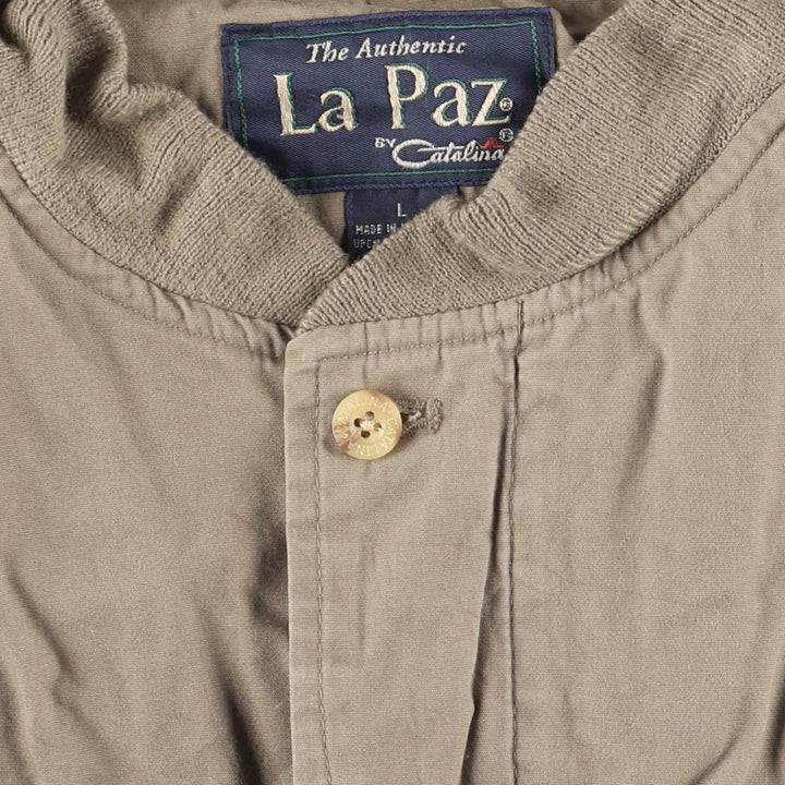 90'S Catalina La Paz Derby Jacket, Cup Shoulder, Men's Size L, Vintage cotton Khaki type brown Vintage Second Hand