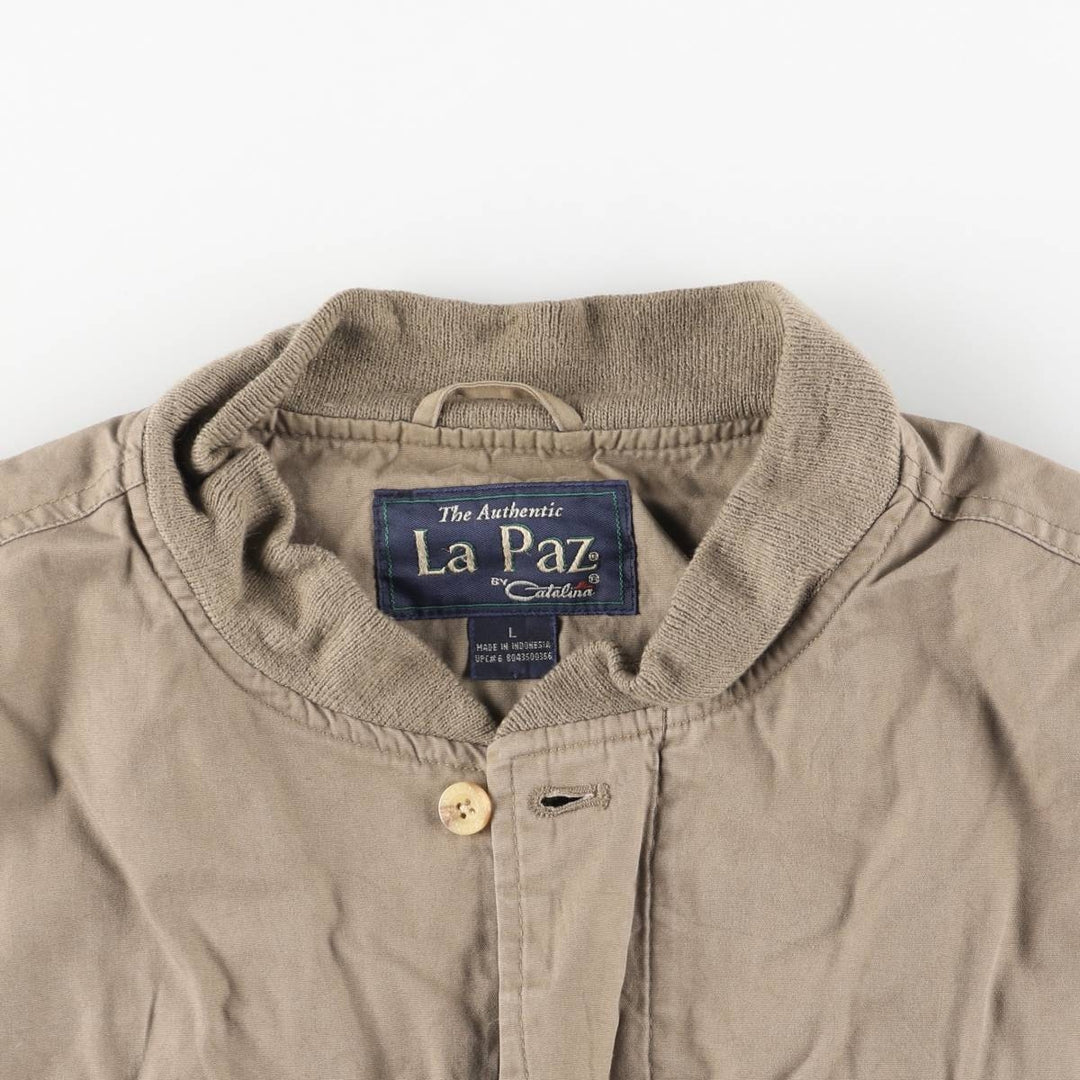 90'S Catalina La Paz Derby Jacket, Cup Shoulder, Men's Size L, Vintage cotton Khaki type brown Vintage Second Hand