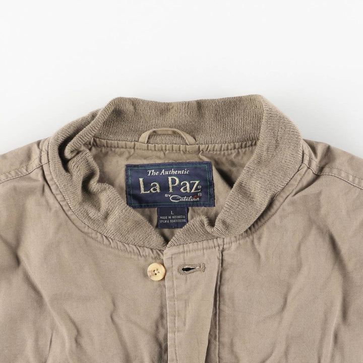 90'S Catalina La Paz Derby Jacket, Cup Shoulder, Men's Size L, Vintage cotton Khaki type brown Vintage Second Hand