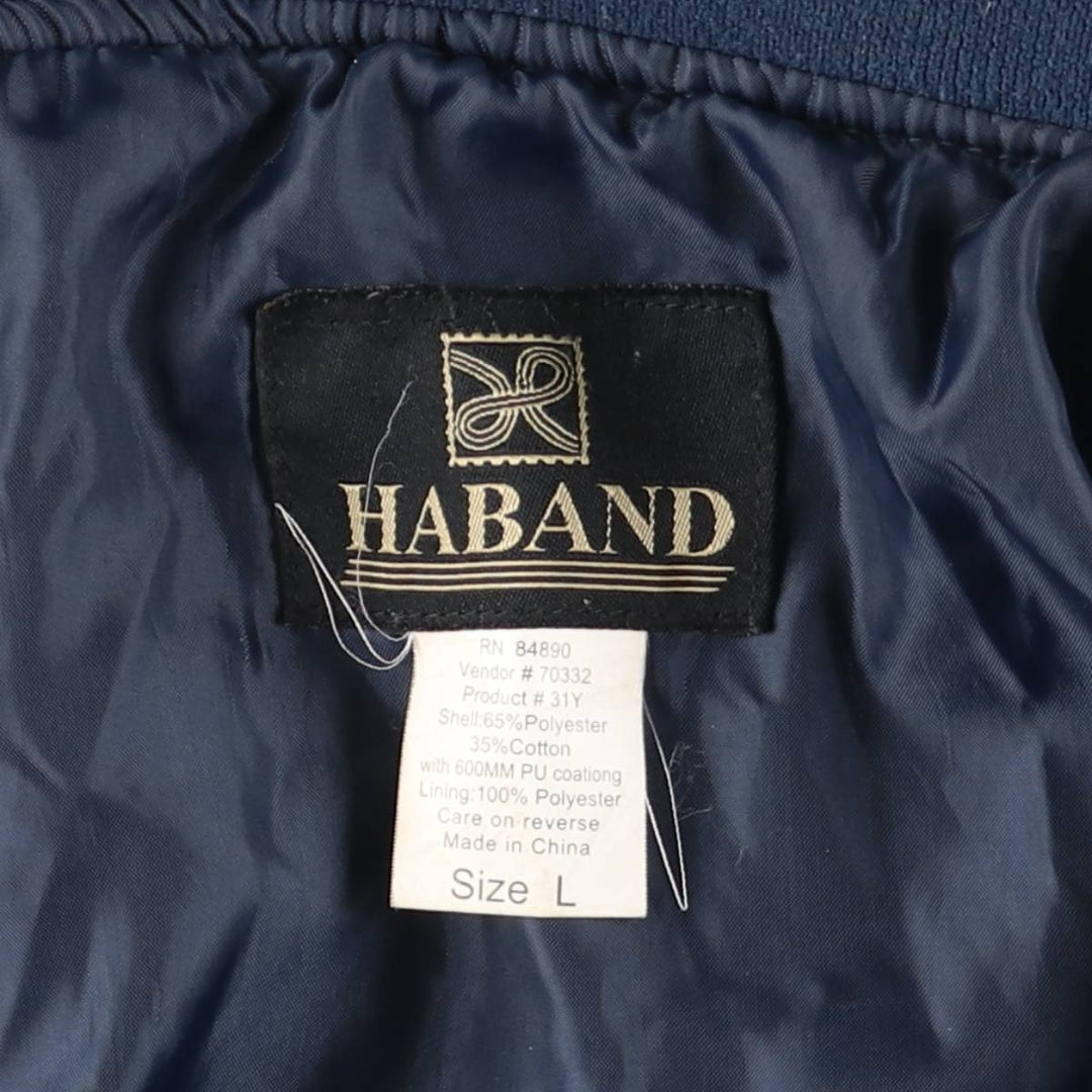 90s-00'S HABAND Derby Jacket, Cup Shoulder, Men's, Size L, Vintage polyester navy blue type Vintage Second Hand