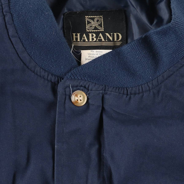 90s-00'S HABAND Derby Jacket, Cup Shoulder, Men's, Size L, Vintage polyester navy blue type Vintage Second Hand