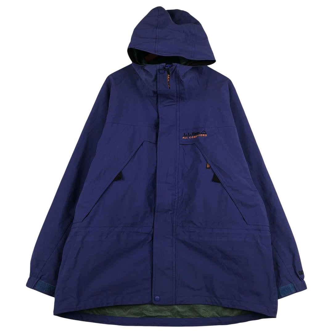 90s-00'S LL Bean All Conditions Gore-Tex Ripstop Mountain Parka, Men's XL Nylon Navy blue Vintage Second Hand