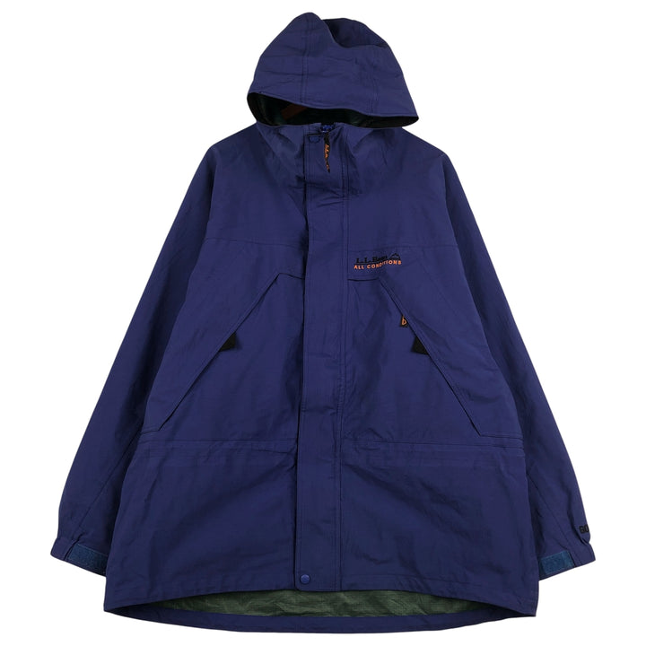 90s-00'S LL Bean All Conditions Gore-Tex Ripstop Mountain Parka, Men's XL Nylon Navy blue Vintage Second Hand