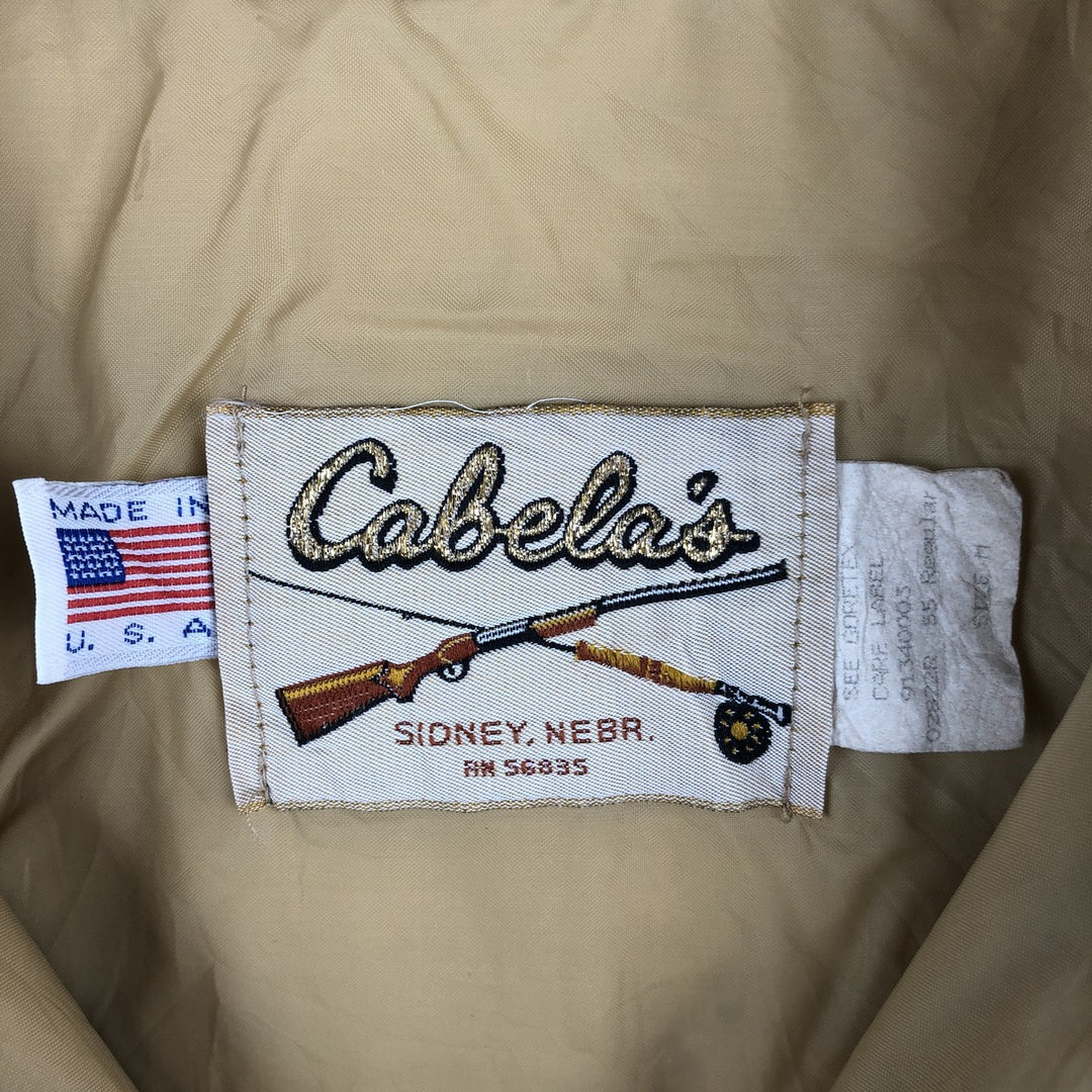 90'S Cabela's Gore-Tex Woodland Camo Padded Mountain Parka Shell Jacket, Made in USA, Men's Size Medium Nylon Khaki type Vintage Second Hand
