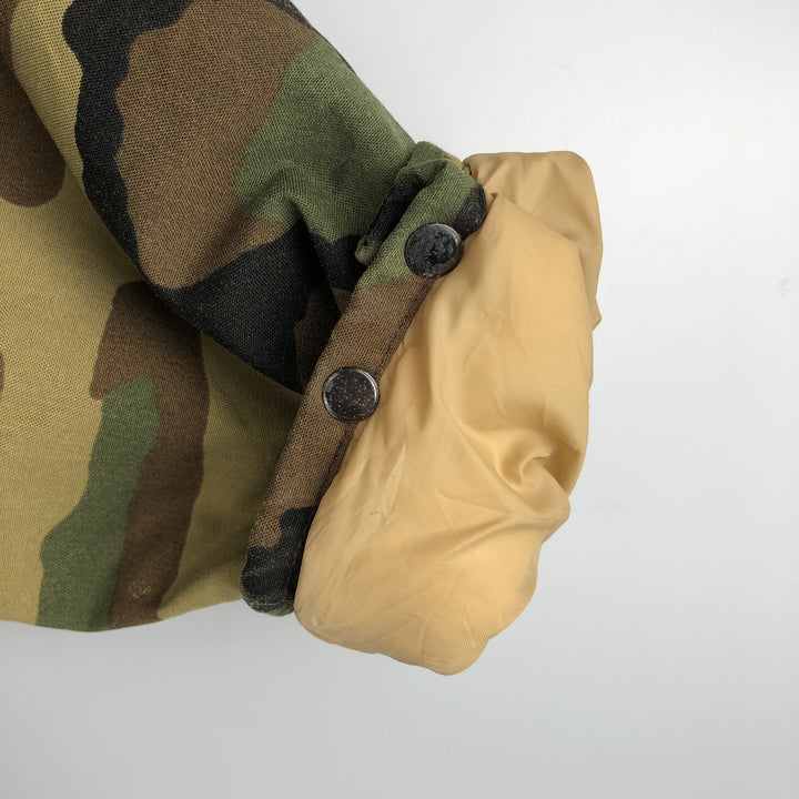 90'S Cabela's Gore-Tex Woodland Camo Padded Mountain Parka Shell Jacket, Made in USA, Men's Size Medium Nylon Khaki type Vintage Second Hand