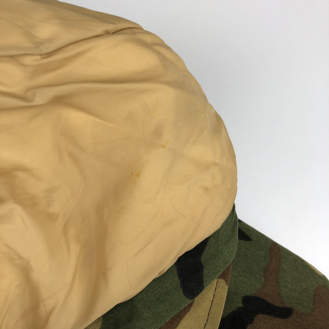 90'S Cabela's Gore-Tex Woodland Camo Padded Mountain Parka Shell Jacket, Made in USA, Men's Size Medium Nylon Khaki type Vintage Second Hand