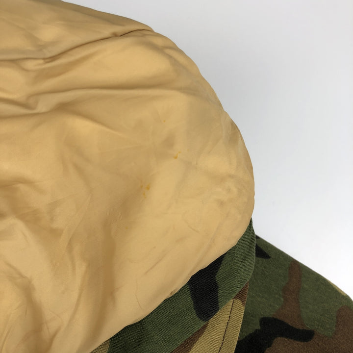 90'S Cabela's Gore-Tex Woodland Camo Padded Mountain Parka Shell Jacket, Made in USA, Men's Size Medium Nylon Khaki type Vintage Second Hand