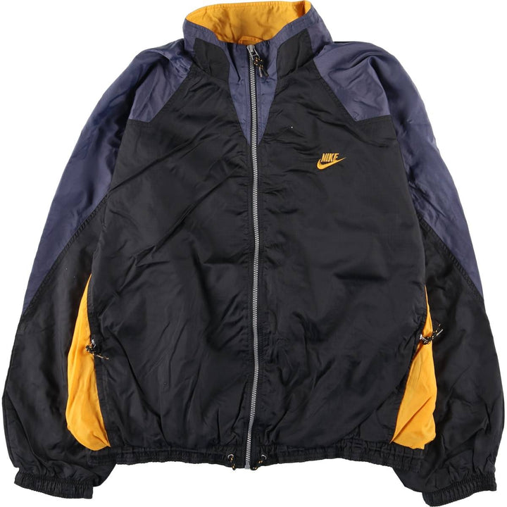 Vintage 90'S Nike silver tag ripstop nylon jacket, men's size XL Nylon black type Vintage Second Hand