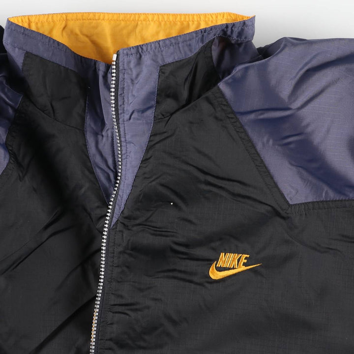 Vintage 90'S Nike silver tag ripstop nylon jacket, men's size XL Nylon black type Vintage Second Hand