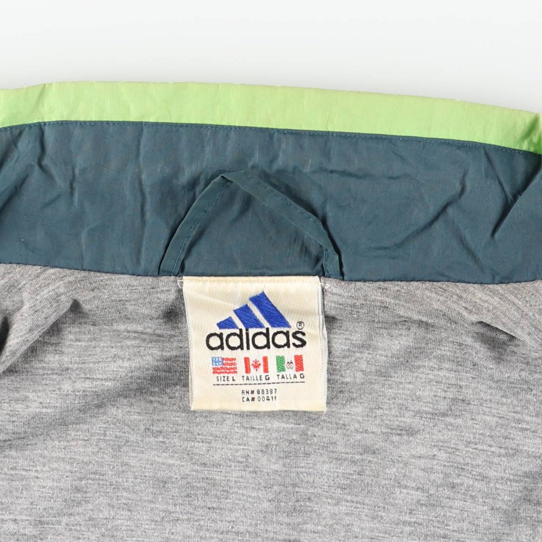 90'S Adidas Windbreaker Men's Size L Vintage unclear turquoise blue Vintage Second Hand