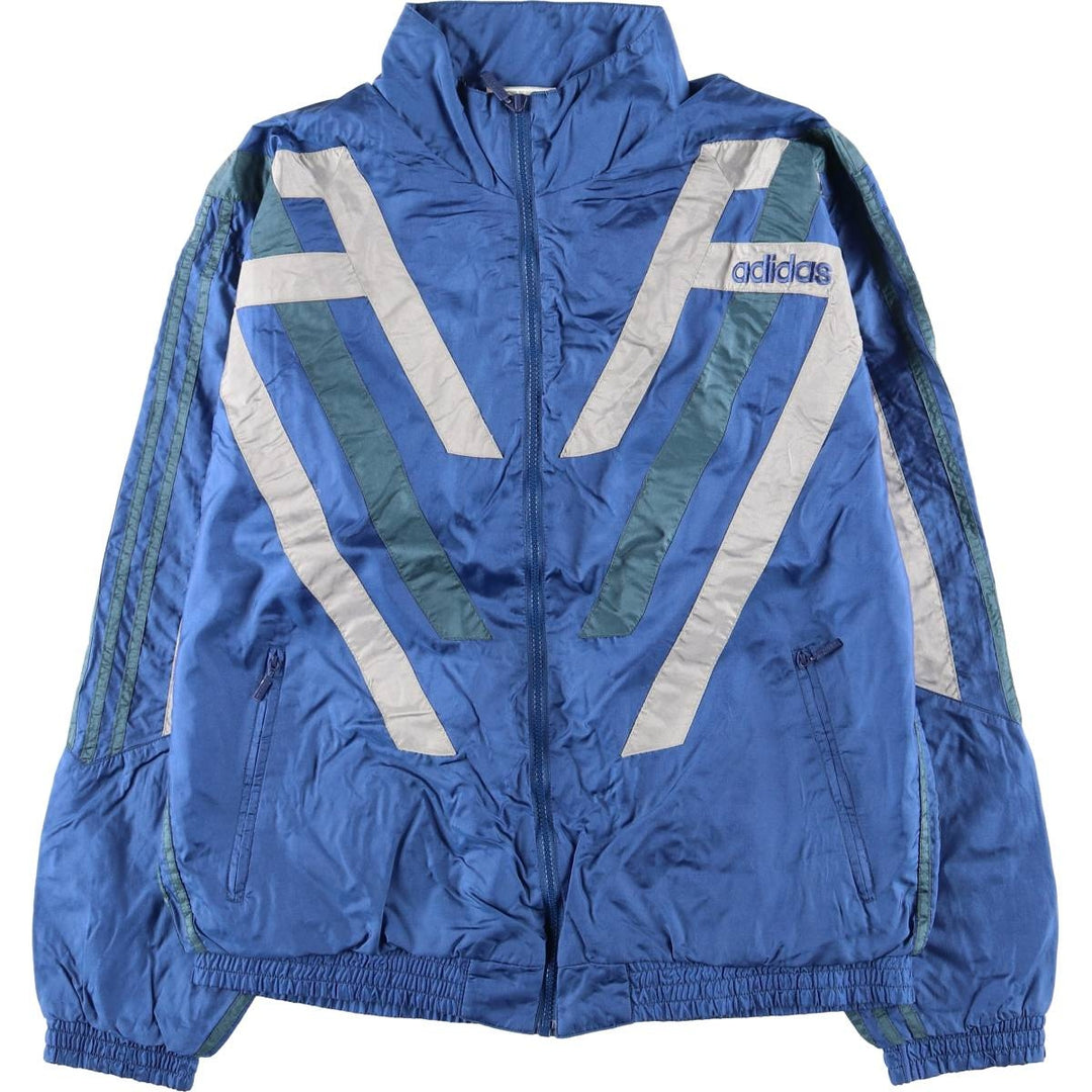 80'S Adidas nylon jacket, men's size L, vintage Nylon blue type Vintage Second Hand