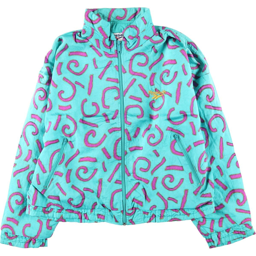 90'S Reebok all-over print nylon jacket, men's size XL, vintage Nylon Blue type light blue Vintage Second Hand