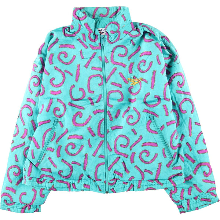 90'S Reebok all-over print nylon jacket, men's size XL, vintage Nylon Blue type light blue Vintage Second Hand