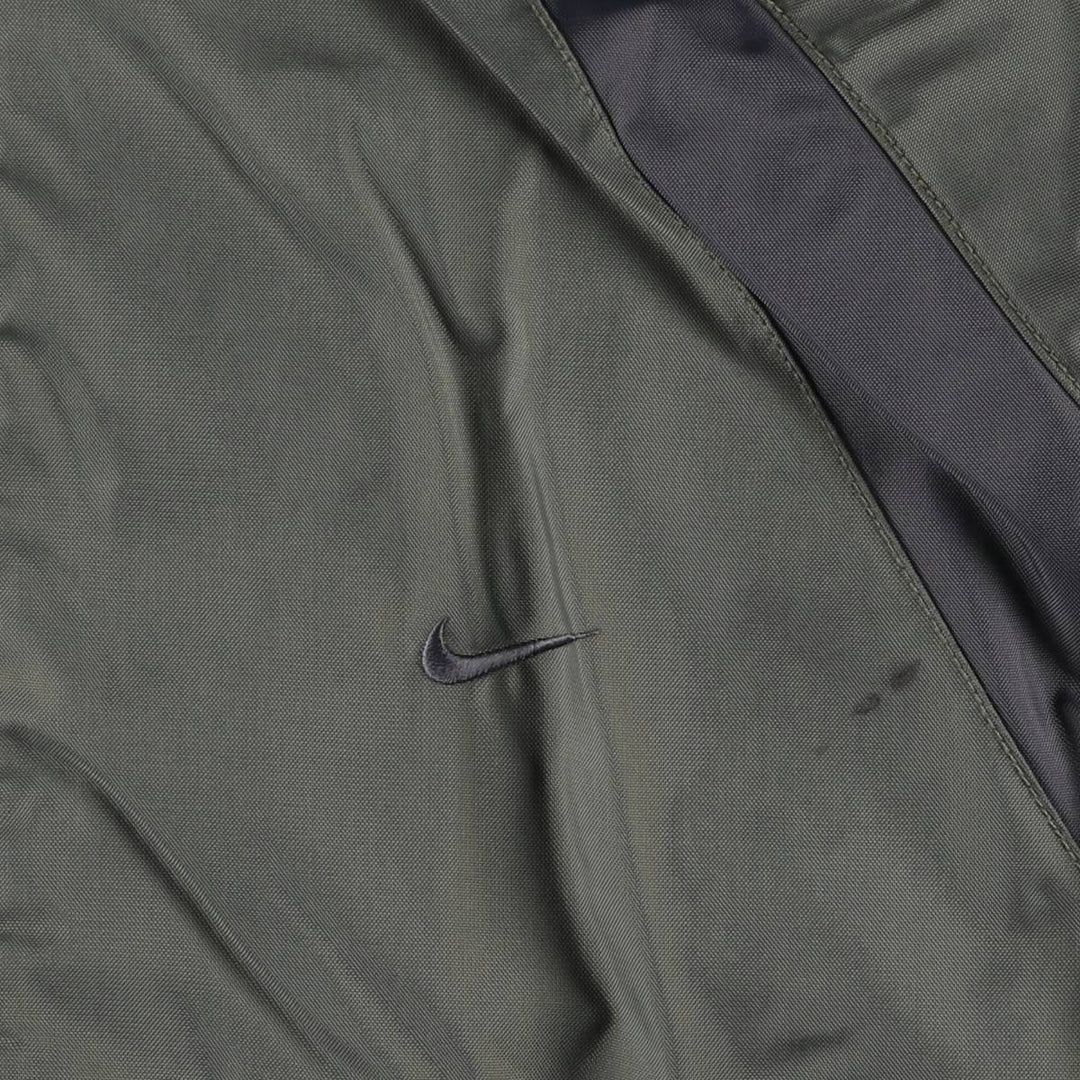 2000'S Nike Back Logo Reversible Fleece and Padded Puffer Jacket, Men's Size XL Nylon Khaki type Vintage Second Hand