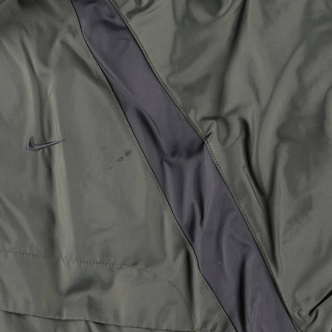 2000'S Nike Back Logo Reversible Fleece and Padded Puffer Jacket, Men's Size XL Nylon Khaki type Vintage Second Hand