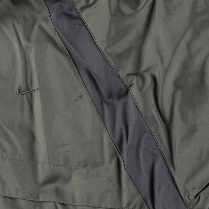 2000'S Nike Back Logo Reversible Fleece and Padded Puffer Jacket, Men's Size XL Nylon Khaki type Vintage Second Hand