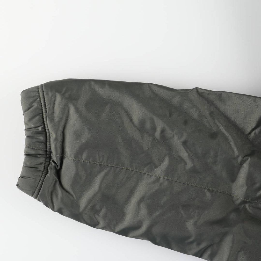 2000'S Nike Back Logo Reversible Fleece and Padded Puffer Jacket, Men's Size XL Nylon Khaki type Vintage Second Hand