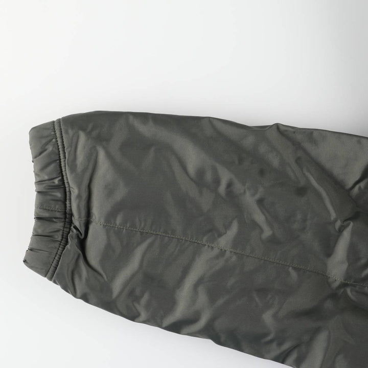2000'S Nike Back Logo Reversible Fleece and Padded Puffer Jacket, Men's Size XL Nylon Khaki type Vintage Second Hand
