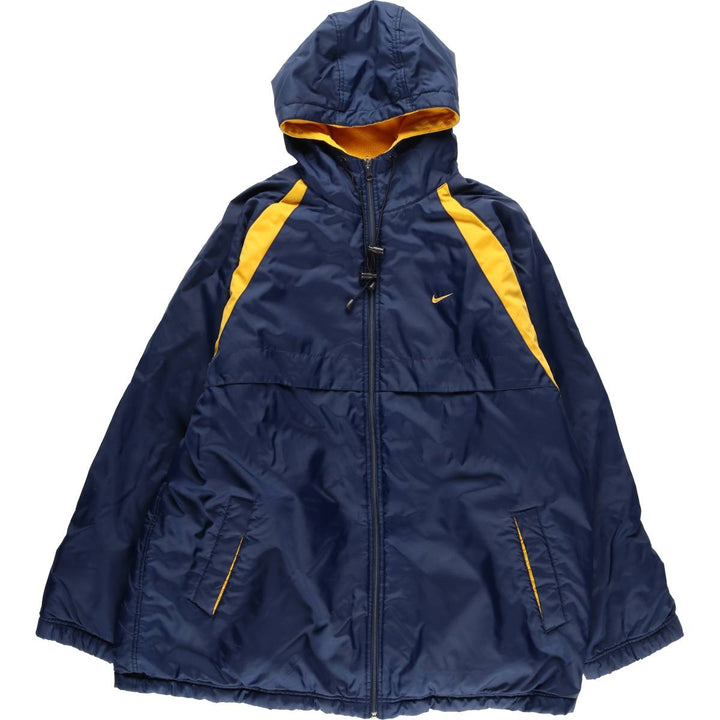 2000'S Nike Reversible Back Logo Fleece and Padded Puffer Jacket, Men's Size XL Nylon navy blue type Vintage Second Hand