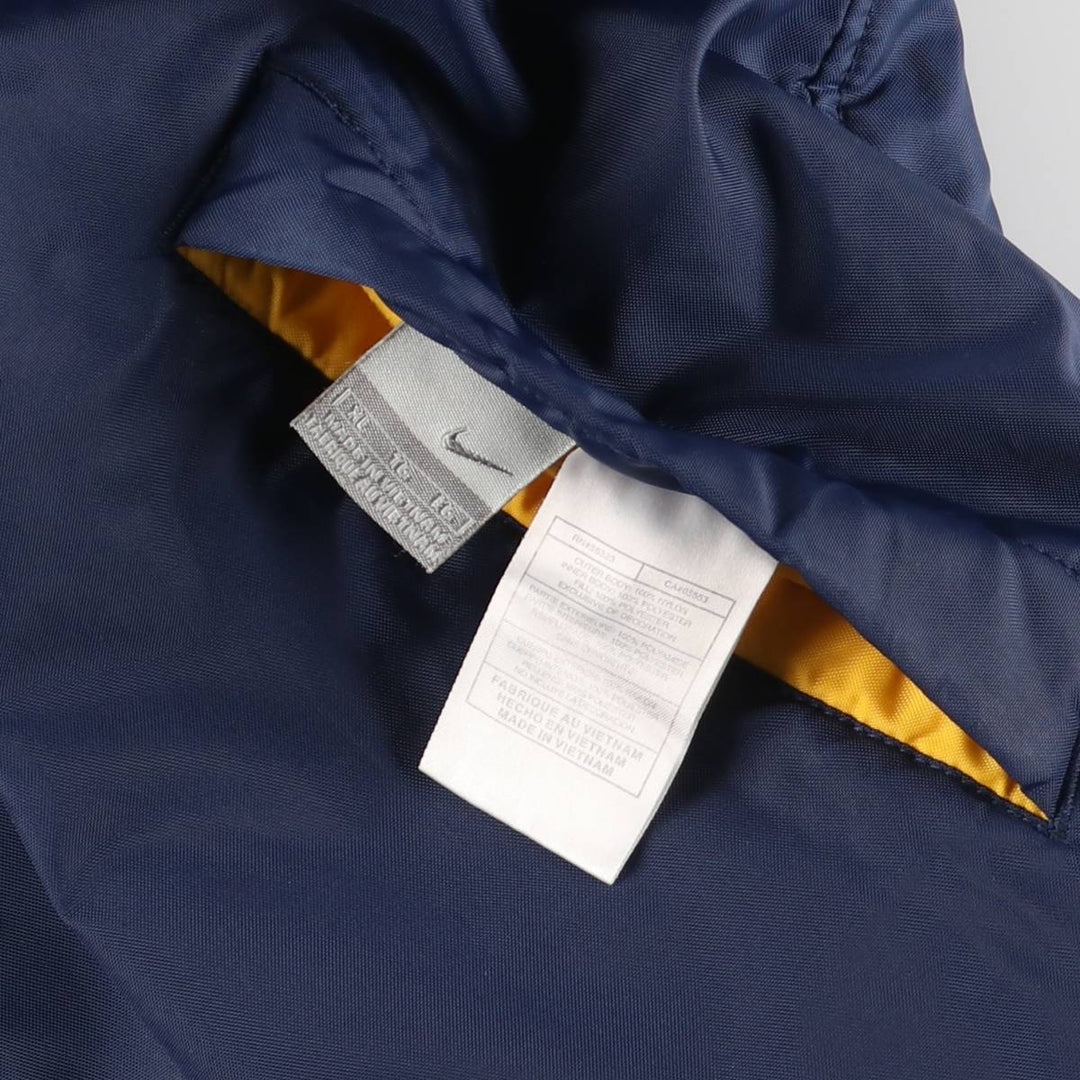 2000'S Nike Reversible Back Logo Fleece and Padded Puffer Jacket, Men's Size XL Nylon navy blue type Vintage Second Hand