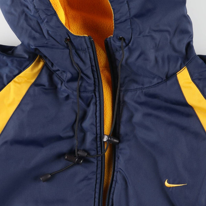 2000'S Nike Reversible Back Logo Fleece and Padded Puffer Jacket, Men's Size XL Nylon navy blue type Vintage Second Hand