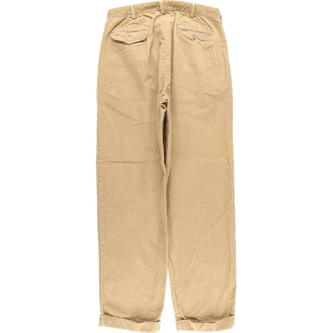 Ralph Lauren POLO by Ralph Lauren HAMMOND PANT, two-pleat corduroy pants, men's size W33. cotton Beige type Vintage Second Hand