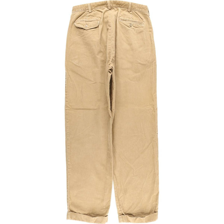 Ralph Lauren POLO by Ralph Lauren HAMMOND PANT, two-pleat corduroy pants, men's size W33. cotton Beige type Vintage Second Hand