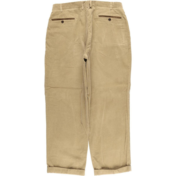 2000'S ORVIS Two-pleat Corduroy Pants, Made in USA, Men's, Size W35 cotton Beige type Vintage Second Hand