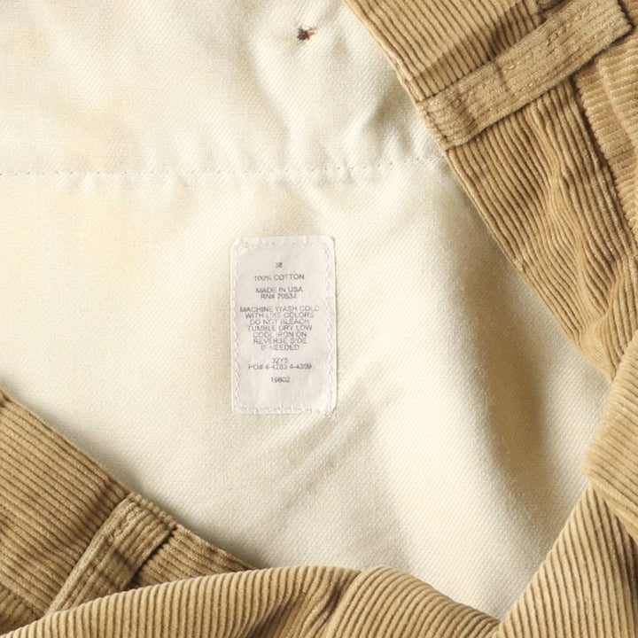2000'S ORVIS Two-pleat Corduroy Pants, Made in USA, Men's, Size W35 cotton Beige type Vintage Second Hand