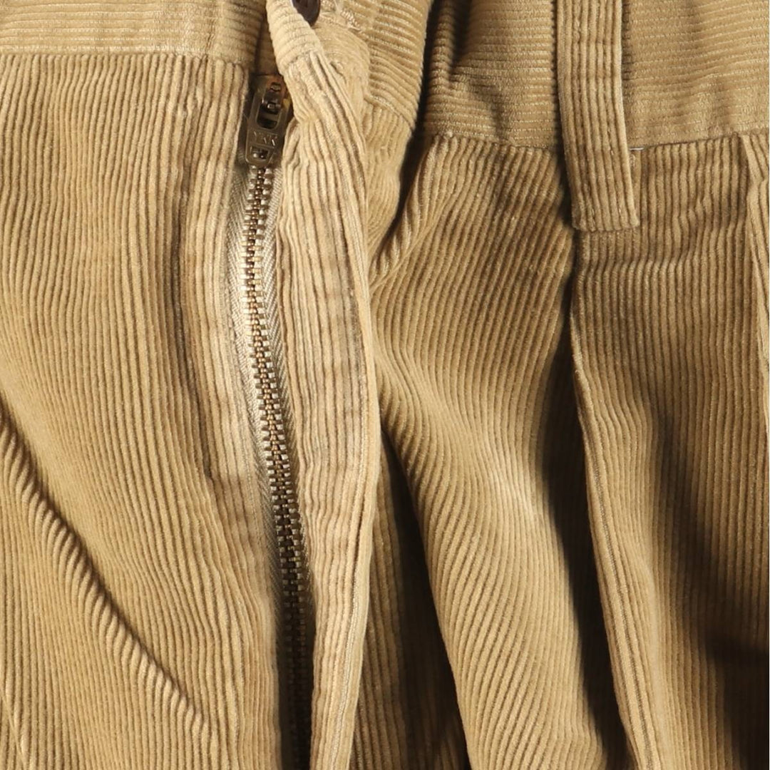 2000'S ORVIS Two-pleat Corduroy Pants, Made in USA, Men's, Size W35 cotton Beige type Vintage Second Hand