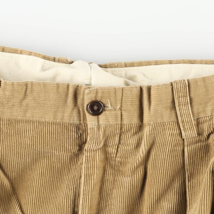 2000'S ORVIS Two-pleat Corduroy Pants, Made in USA, Men's, Size W35 cotton Beige type Vintage Second Hand