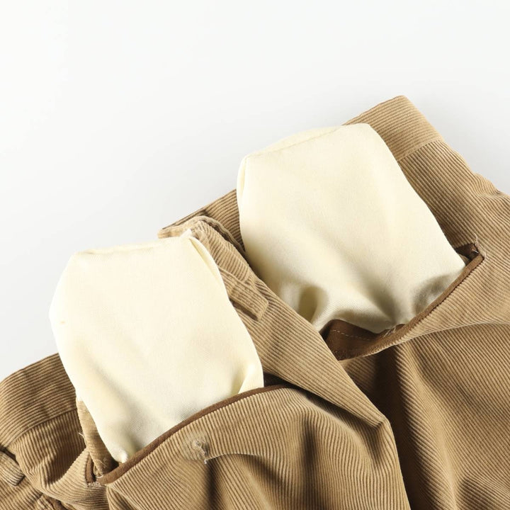2000'S ORVIS Two-pleat Corduroy Pants, Made in USA, Men's, Size W35 cotton Beige type Vintage Second Hand
