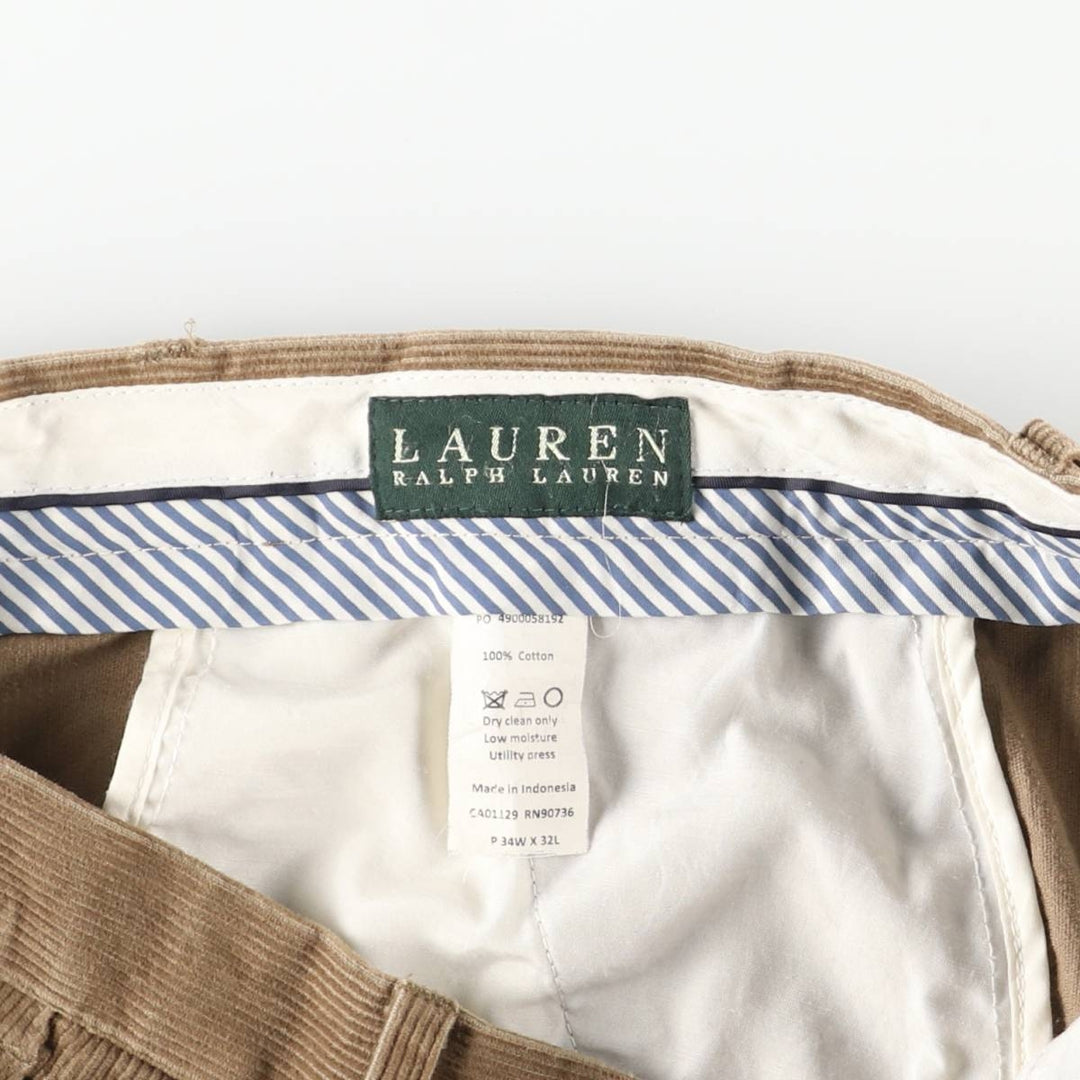 Ralph Lauren LAUREN Lauren Corduroy Pants Men's W34 equivalent cotton beige type brown Vintage Second Hand
