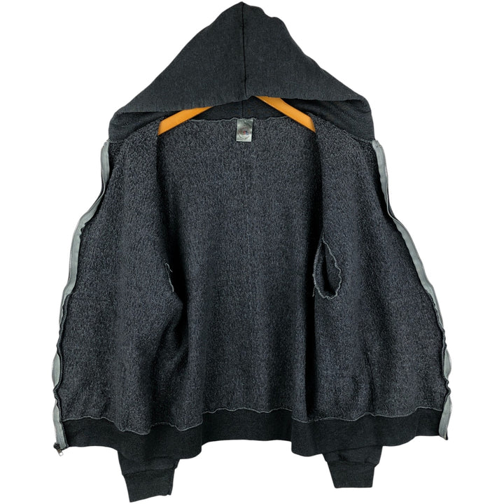 Vintage 90'S Fruit of the Loom full-zip sweatshirt hoodie, made in the USA, size L, men's cotton gray type Vintage Second Hand