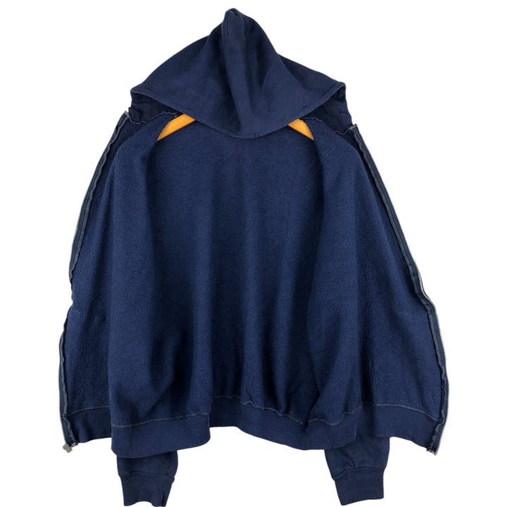Vintage 80'S Gearing Up full-zip sweatshirt hoodie, size XL, men's acrylic Navy blue Vintage Second Hand